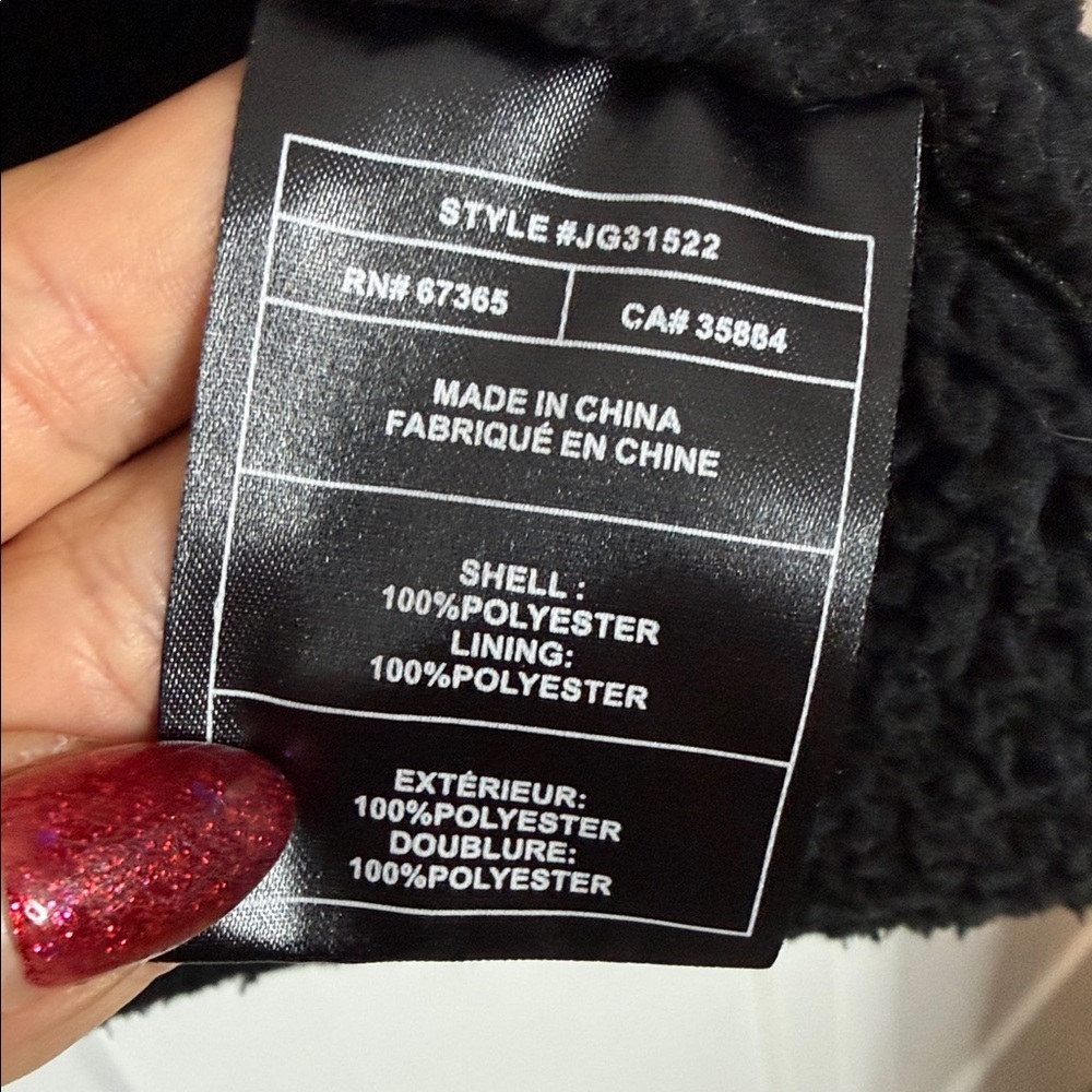 Jack by BB Dakota - Med -  Black Faux Suede Sherpa Vest - metallic sheen on one - Picture 4 of 5